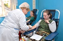 Campanie de donare voluntară a sângelui în Armata Naţională