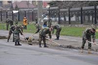 National Army Service Members Engaged in Sanitation Activities