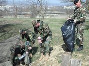 National Army Service Members Engaged in Sanitation Activities