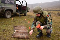 22 Explosive Objects Destroyed by National Army Engineers