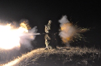 National Army Soldiers Carry out Night Shooting Drills in Balti