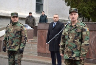 The ceremony of the Raising of the Flag, at the Ministry of Defense  