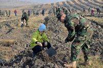 The Military of the National Army Participate at the national campaign for expanding green areas (video)