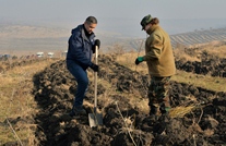 The Military of the National Army Participate at the national campaign for expanding green areas (video)