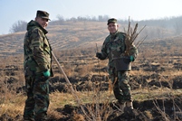 Militarii Armatei Naționale participă la Campania națională de înverzire a plaiului
