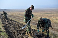 Militarii Armatei Naționale participă la Campania națională de înverzire a plaiului