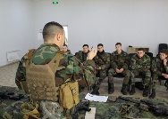 Military students train at the training grounds of the National Army