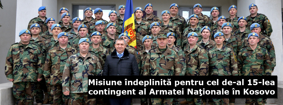 Misiune îndeplinită pentru cel de-al 15-lea contingent al Armatei Naţionale în Kosovo (video)